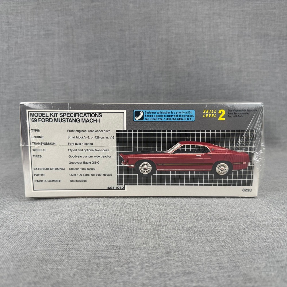 AMT Ertl 1969 Ford Mustang Mach 1 1/25 Model Kit 8233 New Sealed Vintage 1996 - Picture 3 of 6